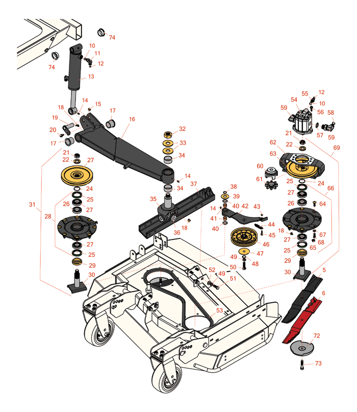 Left cutting deck parts suitable for your Toro 4000-D & 4010-D