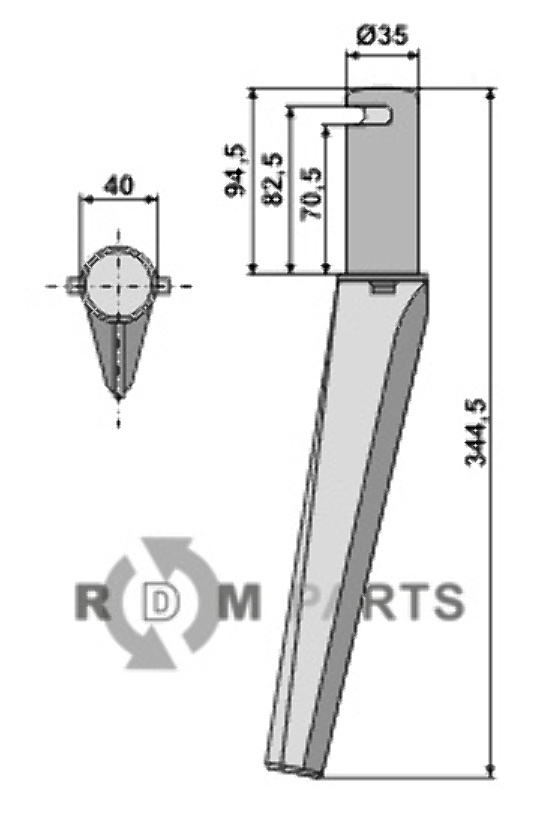 Tine for rotary harrows fitting for Krone 4904372