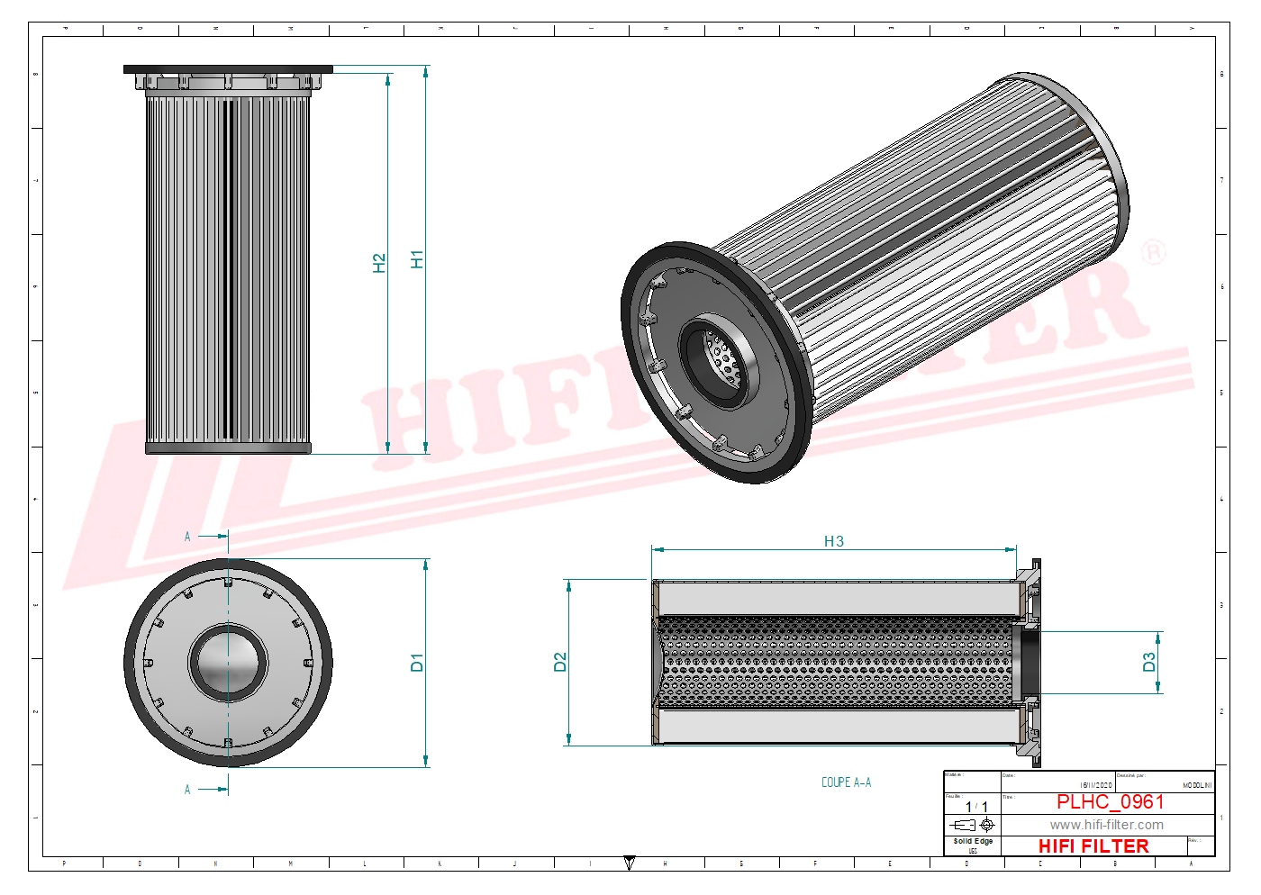 Hydraulic filter passend voor donaldson p 58-0316