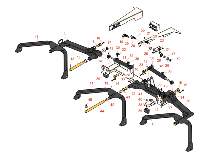 Front linkage parts suitable for your Toro Groundsmaster 4500-D