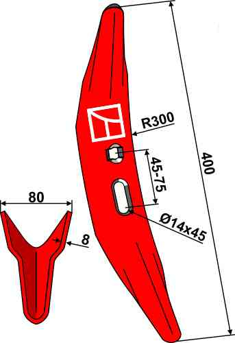 Cultivatorbeitel Melon 400mm passend voor Gard 78404090