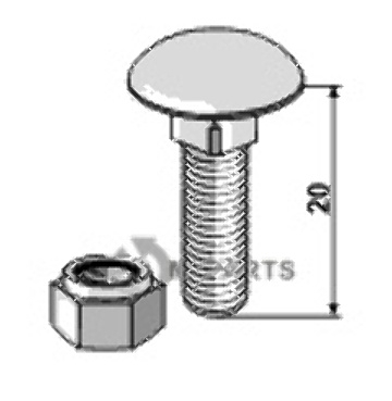 Slotbout met borgmoer m8 x 1,25 - 8.8 51-1045