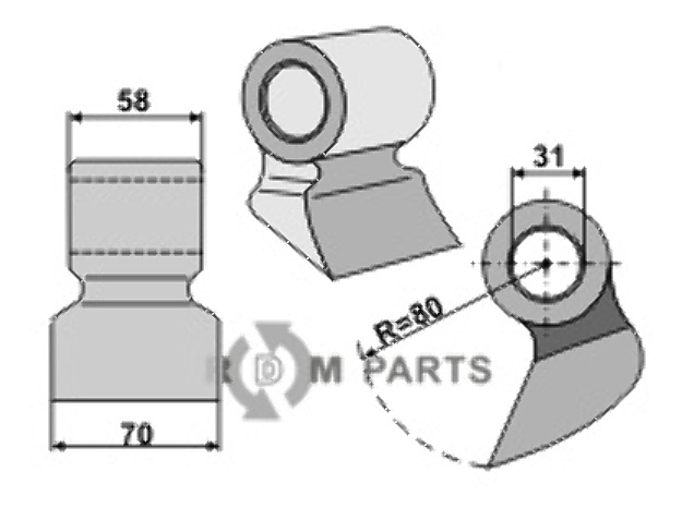 RDM Parts Hamerklepel passend voor Agrimaster 3001780