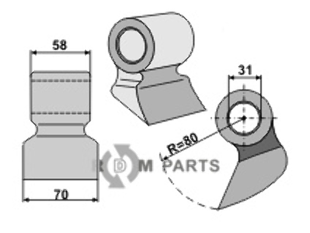 RDM Parts Pruning hammer fitting for Agrimaster 3001780 RDM Parts Pruning hammer fitting for Agrimaster 3001780