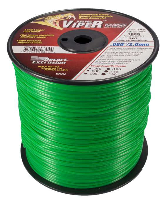 Trimmer line viper™ round green spool .080" / 2.0mm