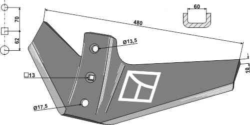 Stubble share fitting for Galaxis 02-92.275