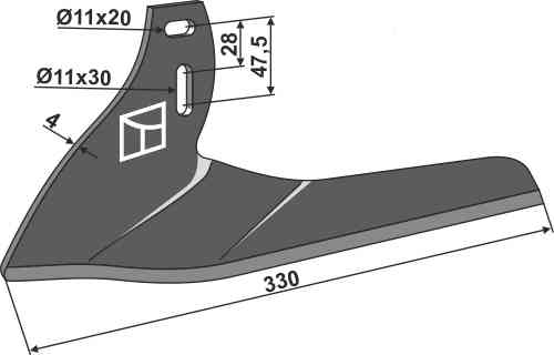Planet blade - right fitting for Monosem 10100021