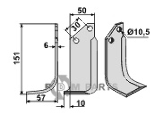 Blade, left model fitting for Badalini MR-MS777B