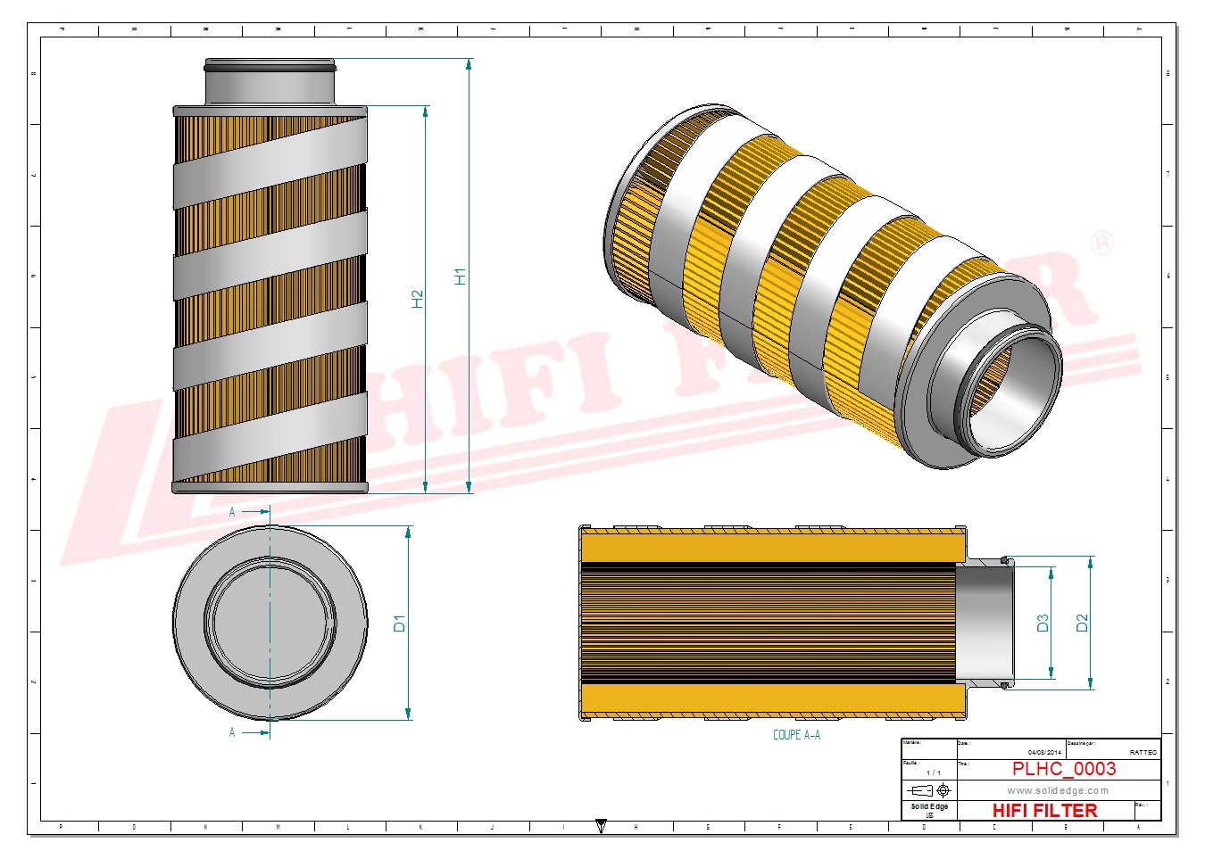 Hydraulic filter passend voor sercel 266300020k02