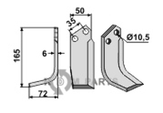 Blade, left model fitting for Valpadana 102281