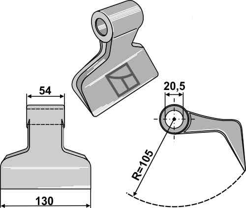 RDM Parts Hamerklepel passend voor Dücker 945000661
