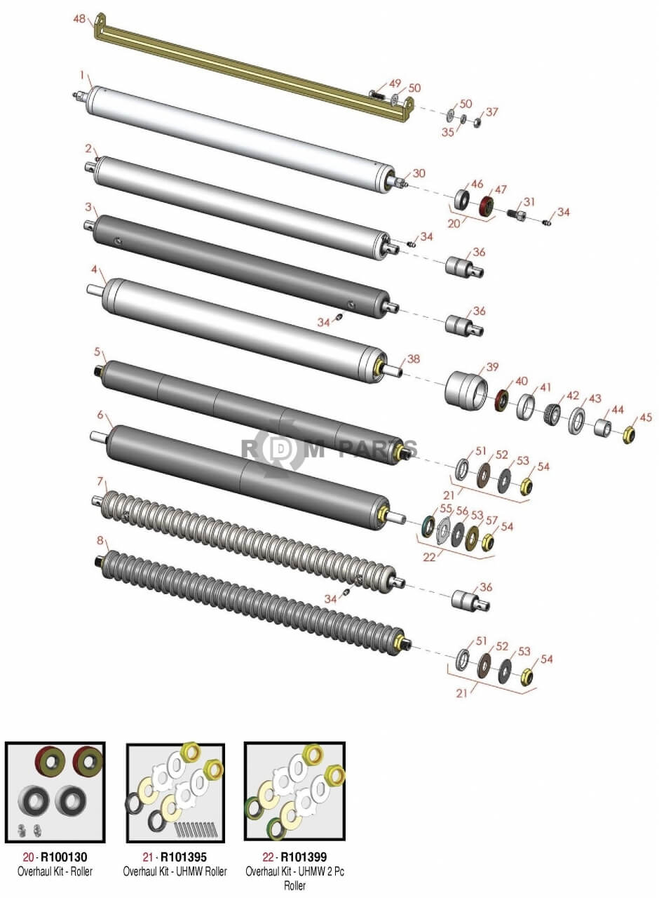 Replacement parts for Jacobsen G-Plex III Rear Rollers