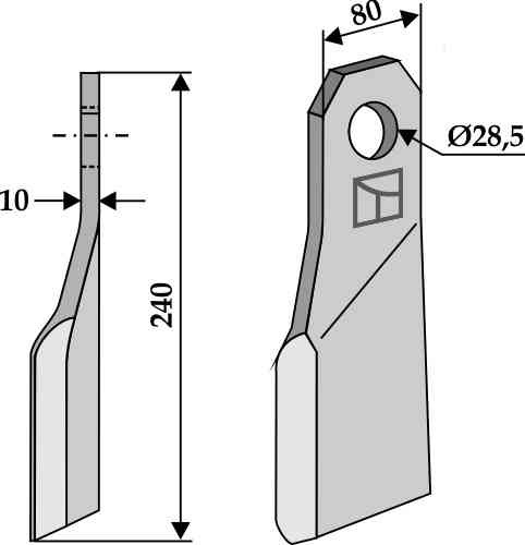 RDM Parts Flail - Højre Passer til Gilbers 802-001