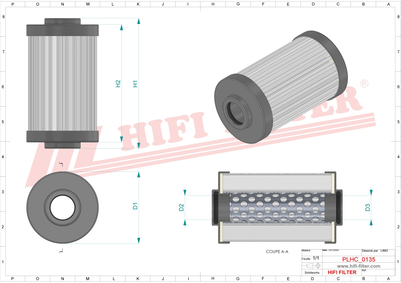 Hydraulic filter passend voor parker 925799