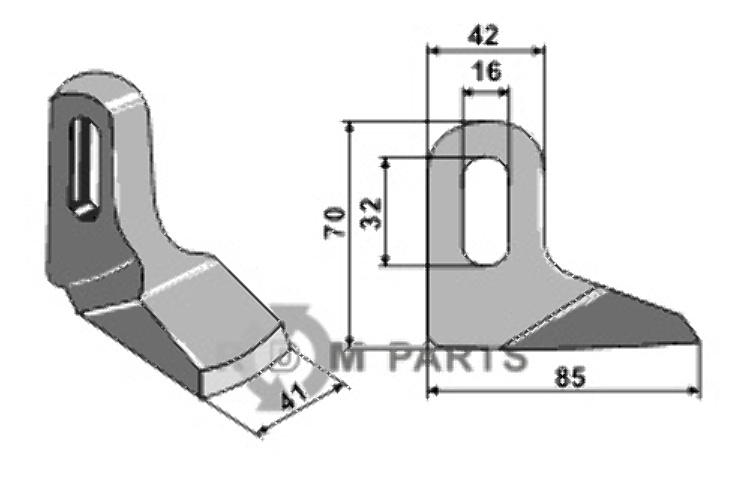 RDM Parts Hamerklepel passend voor Bomford 02.959.01