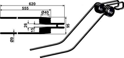 Hay tine fitting for Deutz-Fahr 16504333