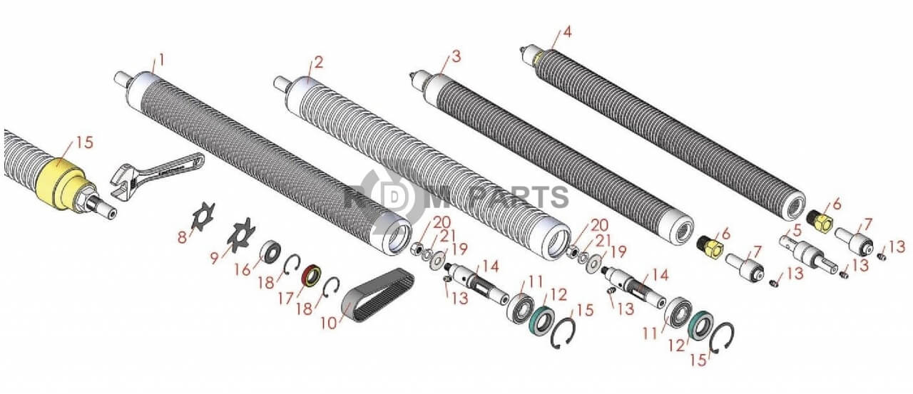 Replacement parts for Jacobsen PGM 19 & PGM 22 Groomer Roller