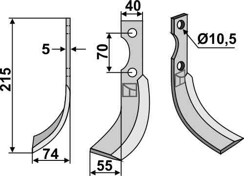 Blade, left model fitting for Benassi BL90 - 644016