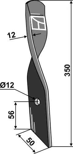 Harrow-blade for Dyna-Drive Jumbo, left fitting for Bomford 06.949.02