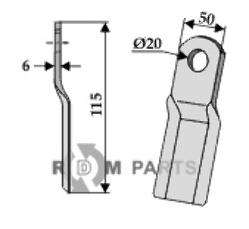 RDM Parts Flail fitting for Humus 327 92 398