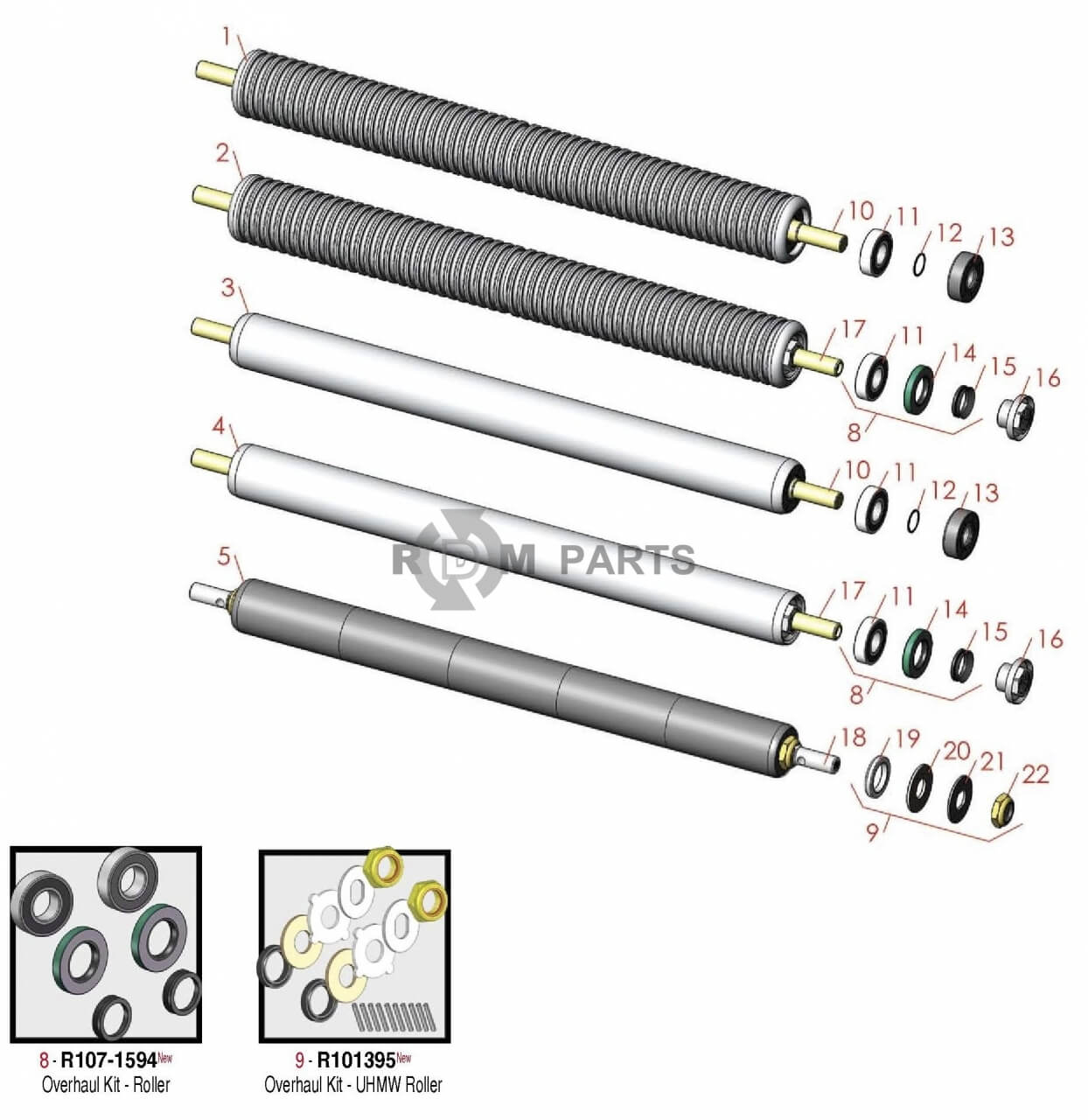 Replacement parts for Rollers Model DPA 04200 Serial Up to 230999999