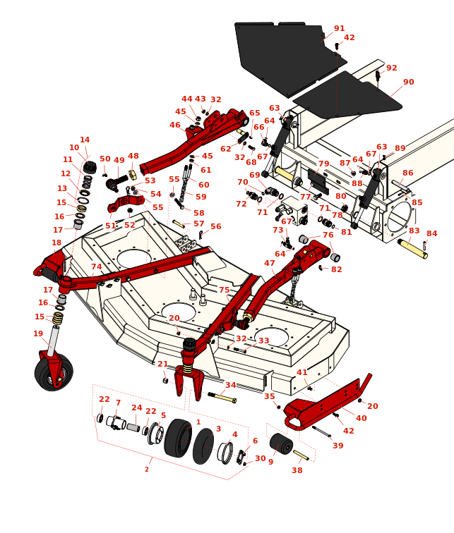 Toro Groundsmaster 4010 D Front Deck Lift Arms