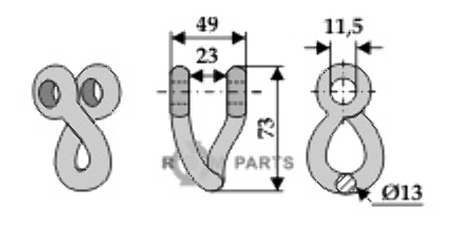 Twisted shackle 63-tur-73