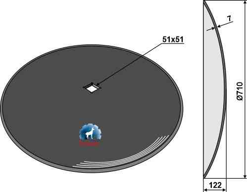 Glatte Scheibe Ø710x7 geeignet für Quivogne DSQ07103