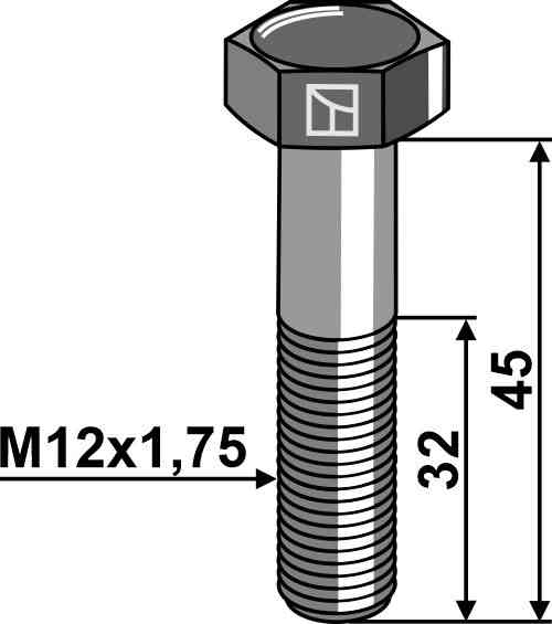 Hexagon bolt M12 without nut fitting for Marsk-Stig 90075008