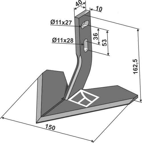 Vleugelschaar 150mm passend voor Monosem 10100014