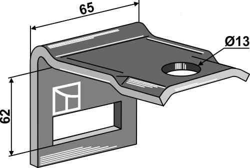 Houder voor tand 45 x 12