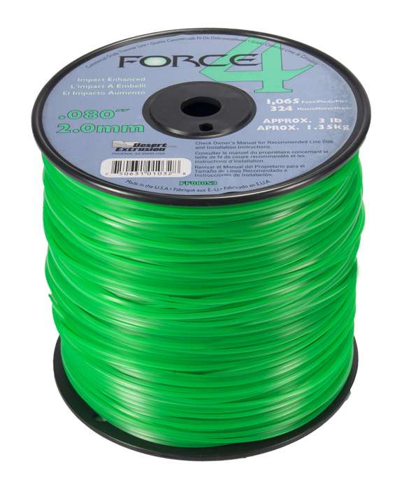 Trimmer line force 4™ shaped green spool .080" / 2.0mm