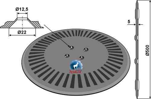 Kouterschijf Ø500x5 passend voor Kverneland KK076407