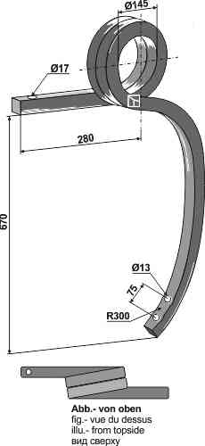 Double coil spring, left fitting for Amazone / BBG HC118