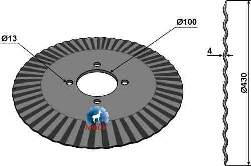 Sechscheibe Ø430x4 geeignet für Great Plains 820-018C