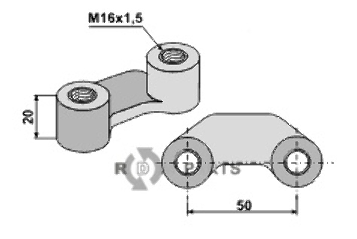 Beugelmoer - m16x1,5 -50 51-16bm-1 Beugelmoer - m16x1,5 -50 51-16bm-1