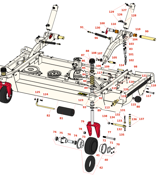 Toro Groundsmaster 4100 D Front Deck Lift Arms