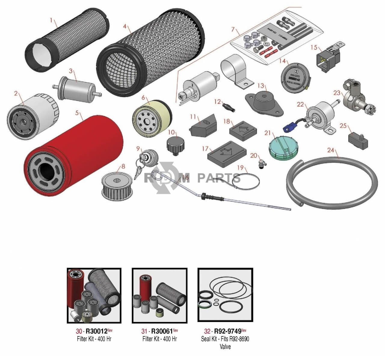 Replacement parts for Reelmaster 4000D traction parts