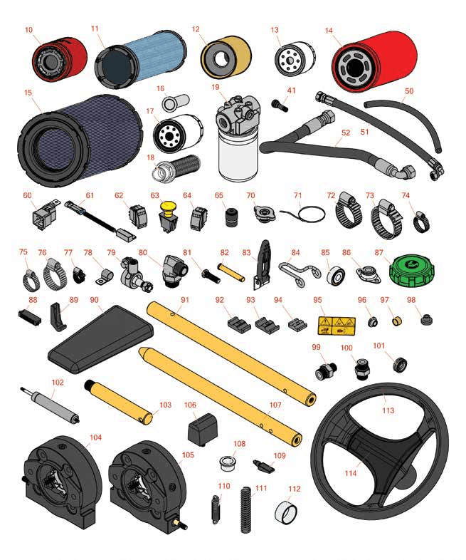 Basic machine parts suitable for your Toro 5900-D & 5910-D