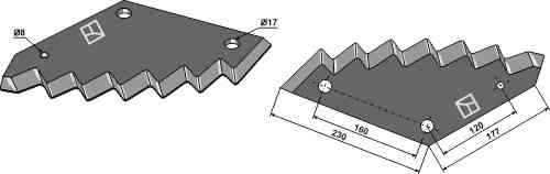 Food mixer knives - hard metal faced fitting for Trioliet 31841