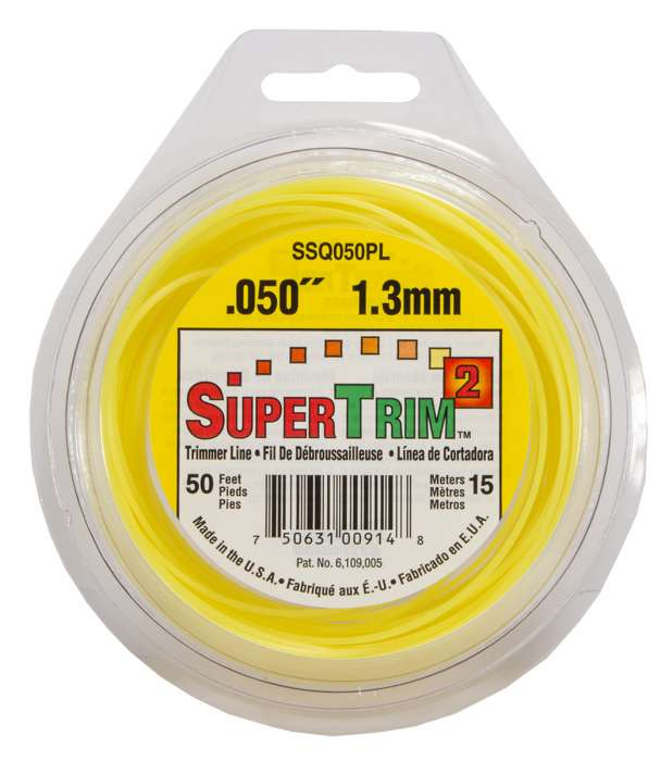 Trimmer line supertrim2™ shaped yellow 50' loop .050" / 1.3mm