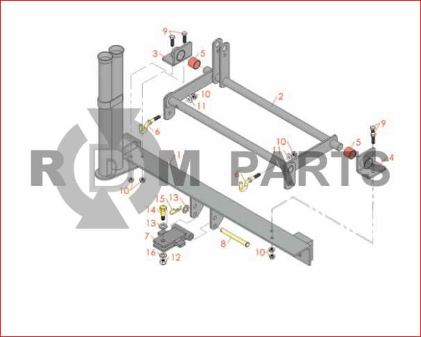 Replacement Parts For Sand Pro 2020, 3020 & 5020 Rake Mount Kit