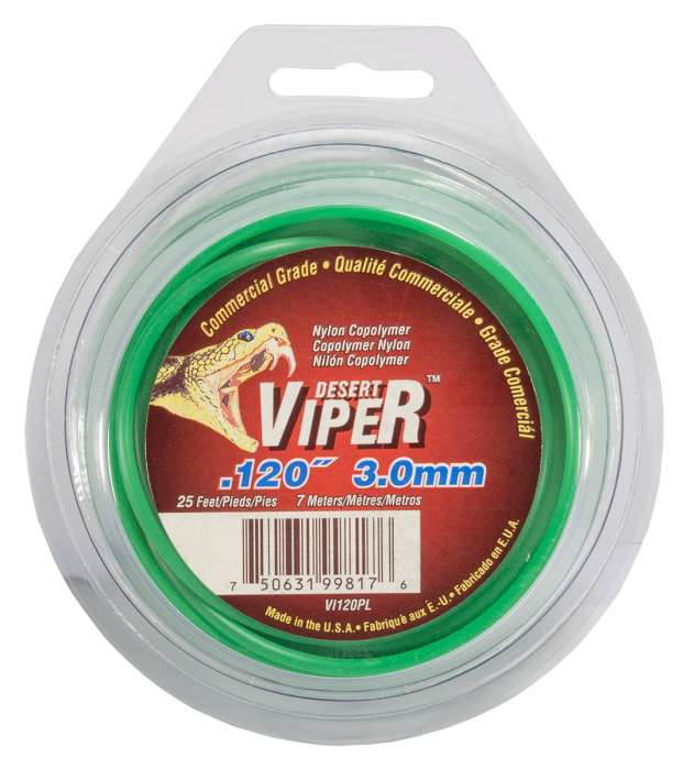 Trimmer line viper™ round green 25' loop .120" / 3.0mm