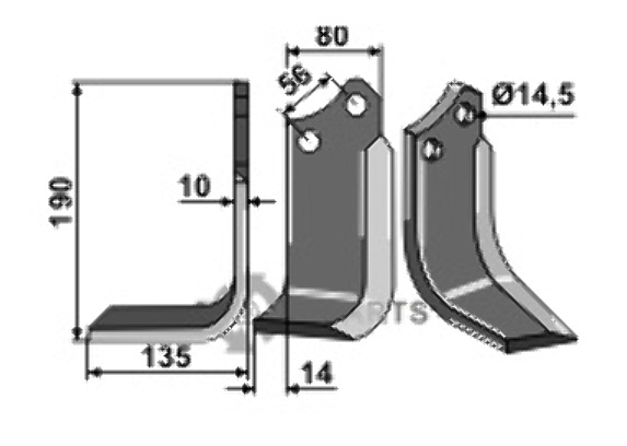 Blade, left model fitting for Muratori 12017400