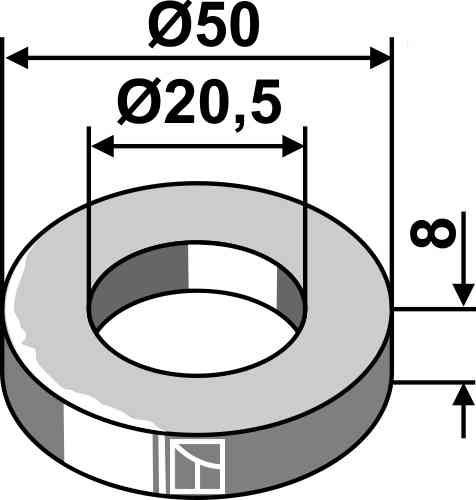 Schijf Ø50x8xØ20,5 63-sau-11