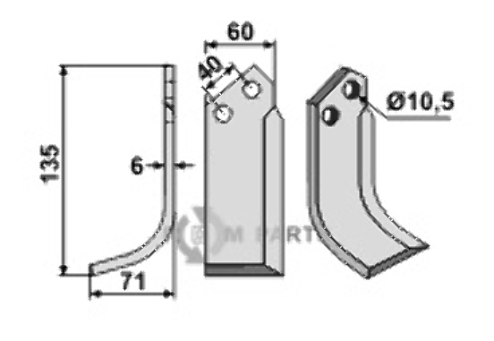 Blade, left model fitting for Nardi 5CS5015