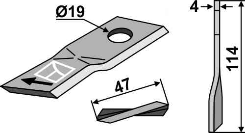 Rotary mower blade fitting for Claas 952042-0