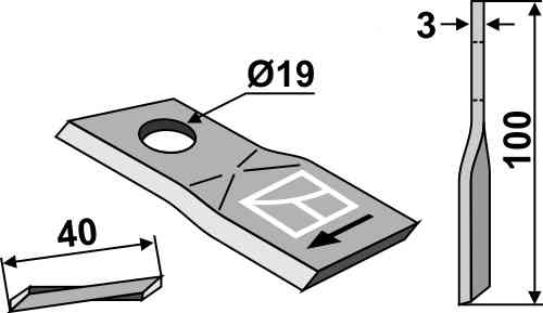 Rotary mower blade fitting for B.C.S. 58029095