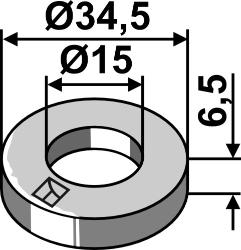 Unterlegscheibe Ø34,5x6,5xØ13 geeignet für Kuhn 80251435
