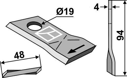 Rotary mower blade fitting for B.C.S. 58031192